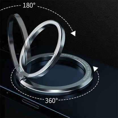 Magnetic Phone Back Ring Holder Kickstand Rotatable Alloy Finger Ring Grip Cellphone Stand