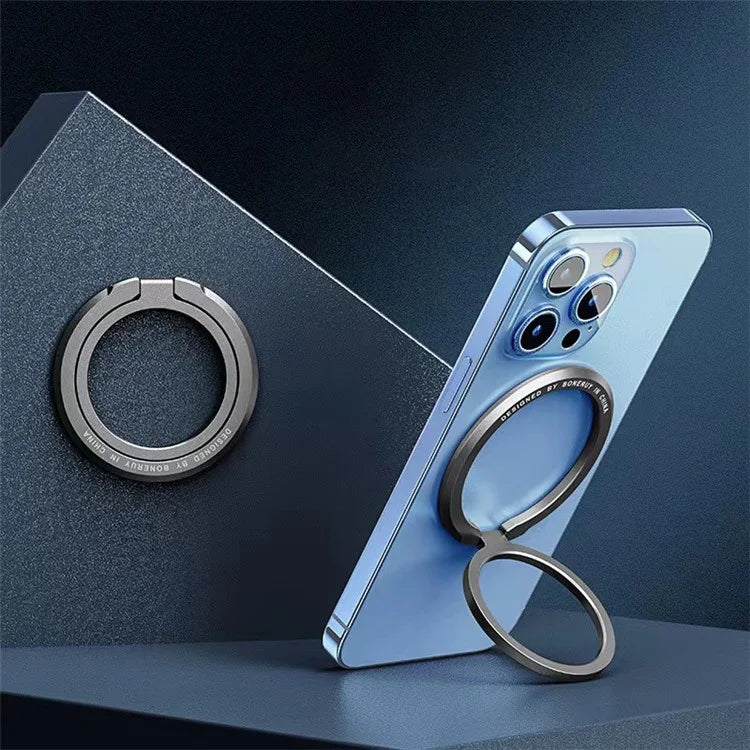 Magnetic Phone Back Ring Holder Kickstand Rotatable Alloy Finger Ring Grip Cellphone Stand