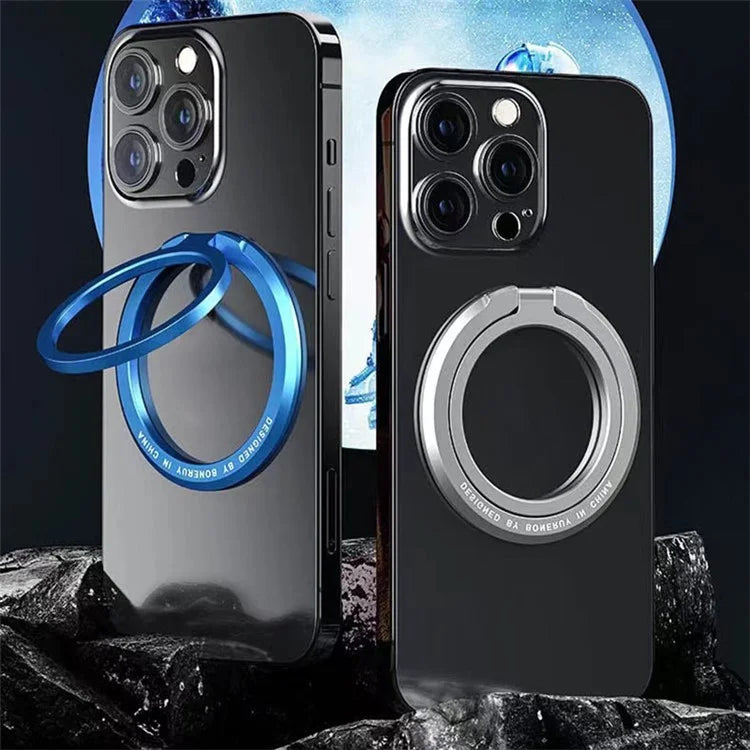 Magnetic Phone Back Ring Holder Kickstand Rotatable Alloy Finger Ring Grip Cellphone Stand
