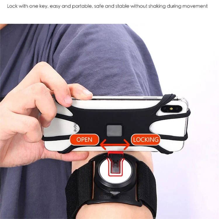 Detachable Armband Phone Holder Rotatable Gym Sports Wristband for 4-7.9-inch Universal Smartphone