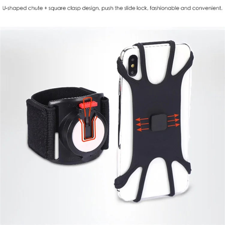 Detachable Armband Phone Holder Rotatable Gym Sports Wristband for 4-7.9-inch Universal Smartphone