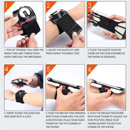 Detachable Armband Phone Holder Rotatable Gym Sports Wristband for 4-7.9-inch Universal Smartphone