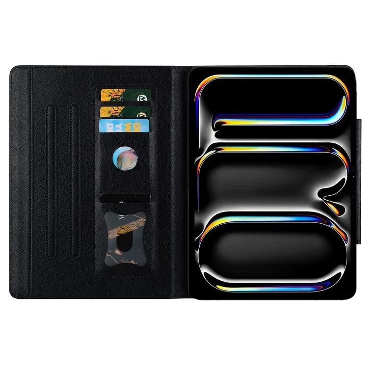 For iPad Air 13 (2024) Case Viewing Stand PU Leather Tablet Cover Cat-Shaped Magnetic Clasp