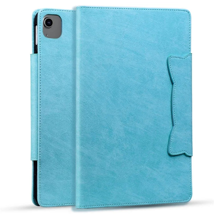 For iPad Air 13 (2024) Case Viewing Stand PU Leather Tablet Cover Cat-Shaped Magnetic Clasp