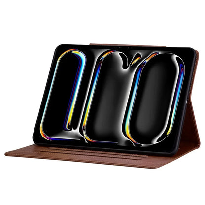 For iPad Air 13 (2024) Case Viewing Stand PU Leather Tablet Cover Cat-Shaped Magnetic Clasp