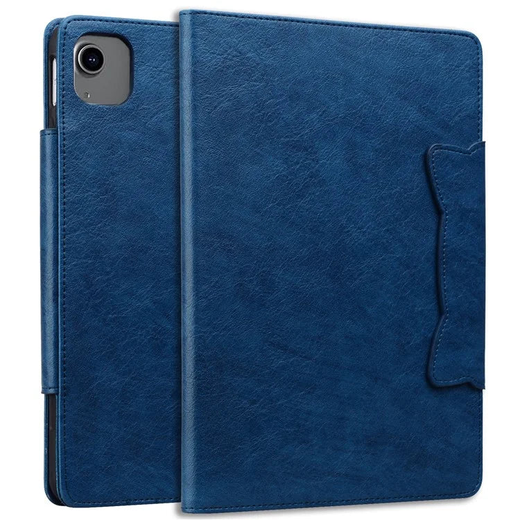 For iPad Air 13 (2024) Case Viewing Stand PU Leather Tablet Cover Cat-Shaped Magnetic Clasp