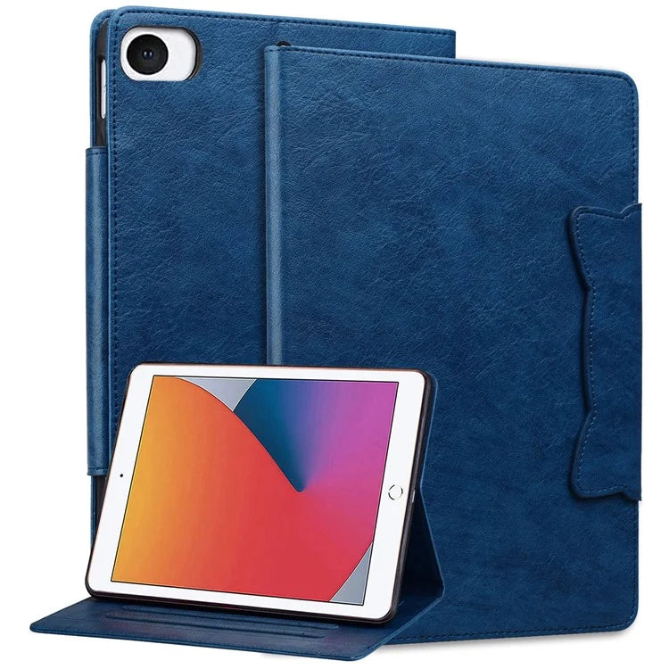 For iPad Mini / Mini 2 / mini 3 / mini 4 / mini (2019) 7.9 inch Case Cat-Shaped Magnetic Clasp Leather Business Cover