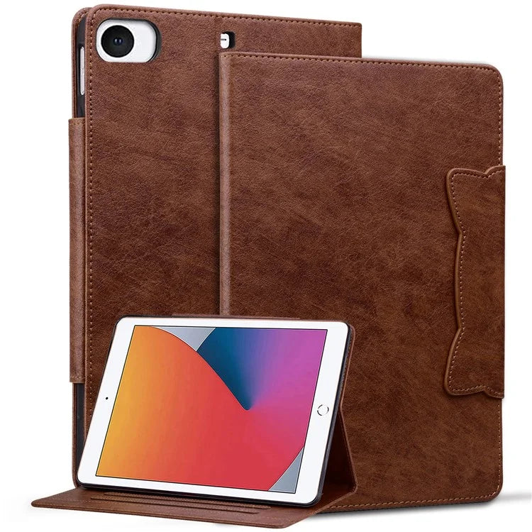 For iPad Mini / Mini 2 / mini 3 / mini 4 / mini (2019) 7.9 inch Case Cat-Shaped Magnetic Clasp Leather Business Cover