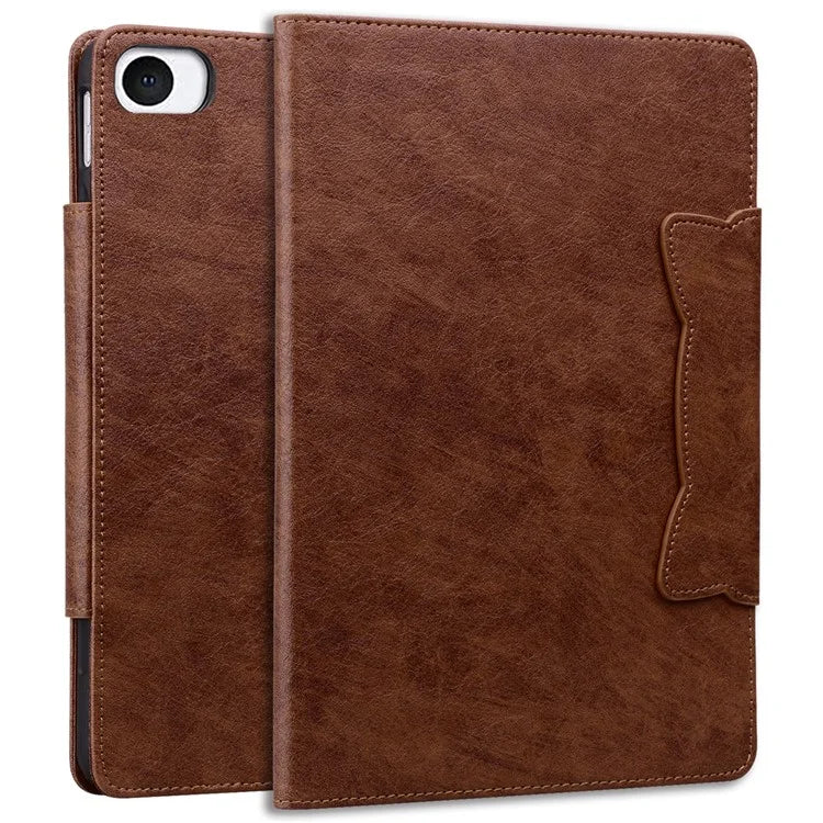 For iPad Mini / Mini 2 / mini 3 / mini 4 / mini (2019) 7.9 inch Case Cat-Shaped Magnetic Clasp Leather Business Cover