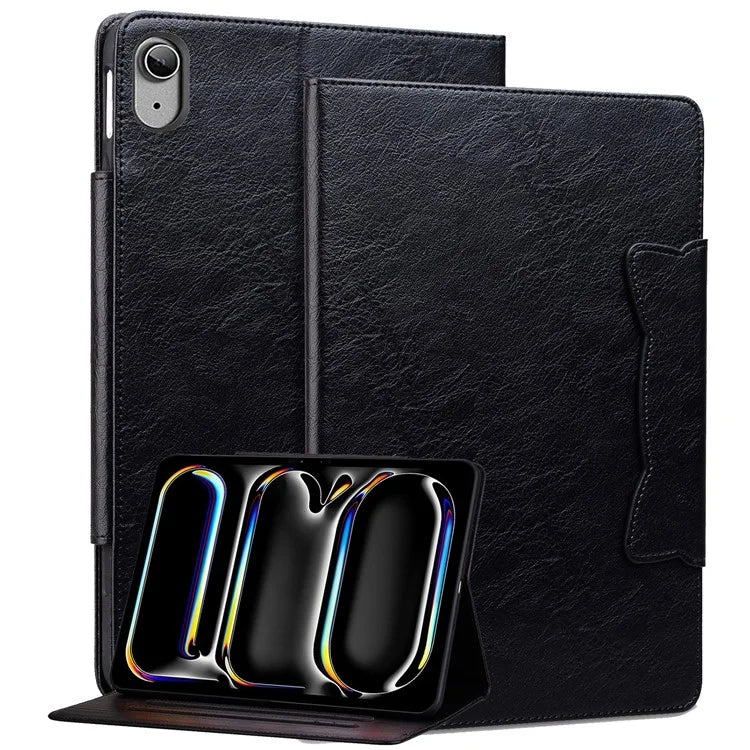 For iPad 10.9 (2022) Case Leather Business Folio Tablet Cover Cute Cat-Shaped Magnetic Clasp