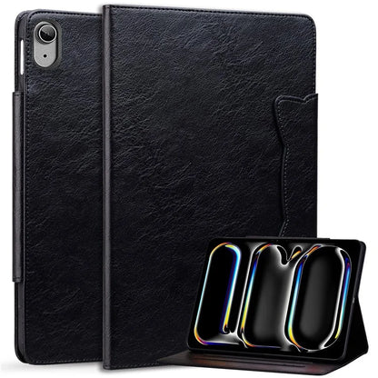 For iPad 10.9 (2022) Case Leather Business Folio Tablet Cover Cute Cat-Shaped Magnetic Clasp