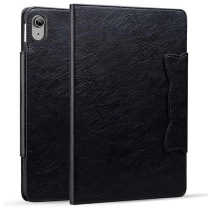 For iPad 10.9 (2022) Case Leather Business Folio Tablet Cover Cute Cat-Shaped Magnetic Clasp