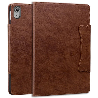 For iPad 10.9 (2022) Case Leather Business Folio Tablet Cover Cute Cat-Shaped Magnetic Clasp