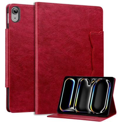 For iPad 10.9 (2022) Case Leather Business Folio Tablet Cover Cute Cat-Shaped Magnetic Clasp