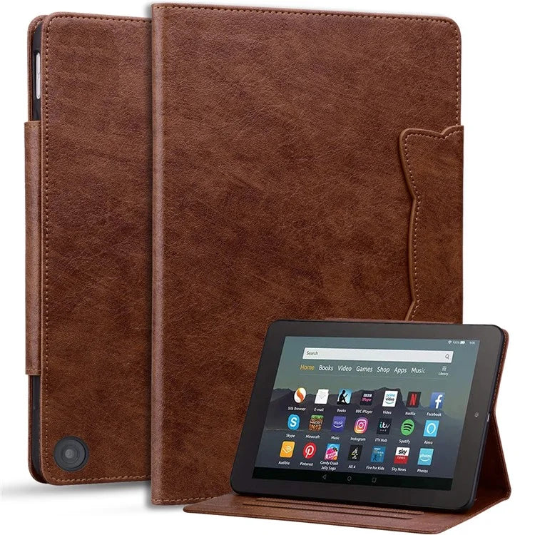 For Amazon Fire HD 8 (2020) / HD 8 (2022) Case PU Leather Stand Tablet Cover with Card Holder