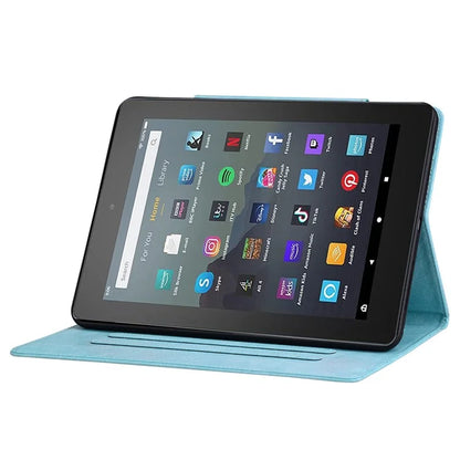 For Amazon Fire HD 8 (2020) / HD 8 (2022) Case PU Leather Stand Tablet Cover with Card Holder