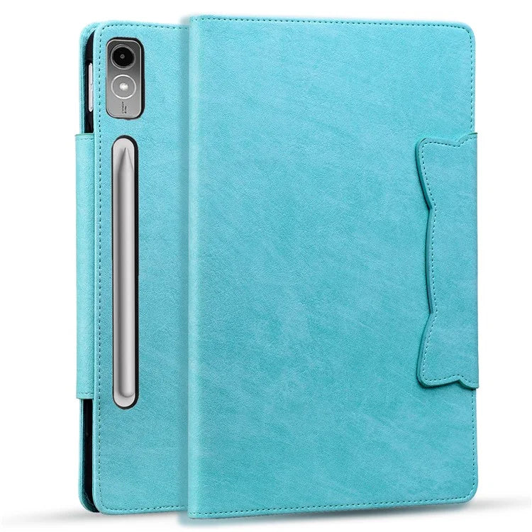 For Lenovo Tab P12 Shockproof Case Magnetic Clasp PU Leather Tablet Cover with Card Slots