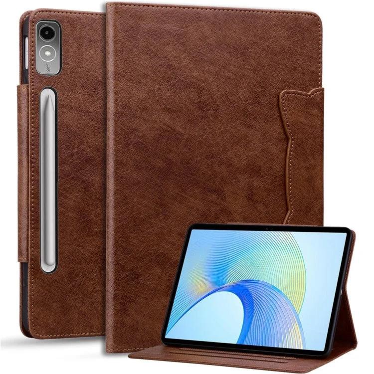 For Lenovo Tab P12 Shockproof Case Magnetic Clasp PU Leather Tablet Cover with Card Slots