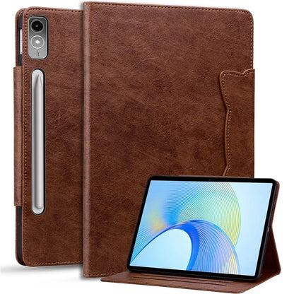 For Lenovo Tab P12 Shockproof Case Magnetic Clasp PU Leather Tablet Cover with Card Slots