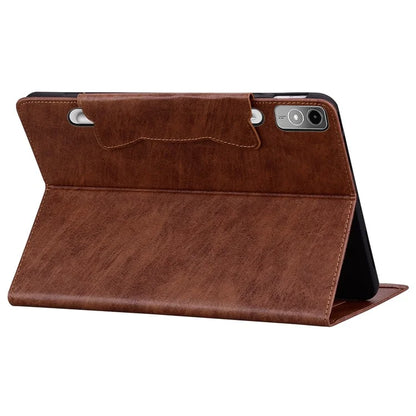 For Lenovo Tab P12 Shockproof Case Magnetic Clasp PU Leather Tablet Cover with Card Slots