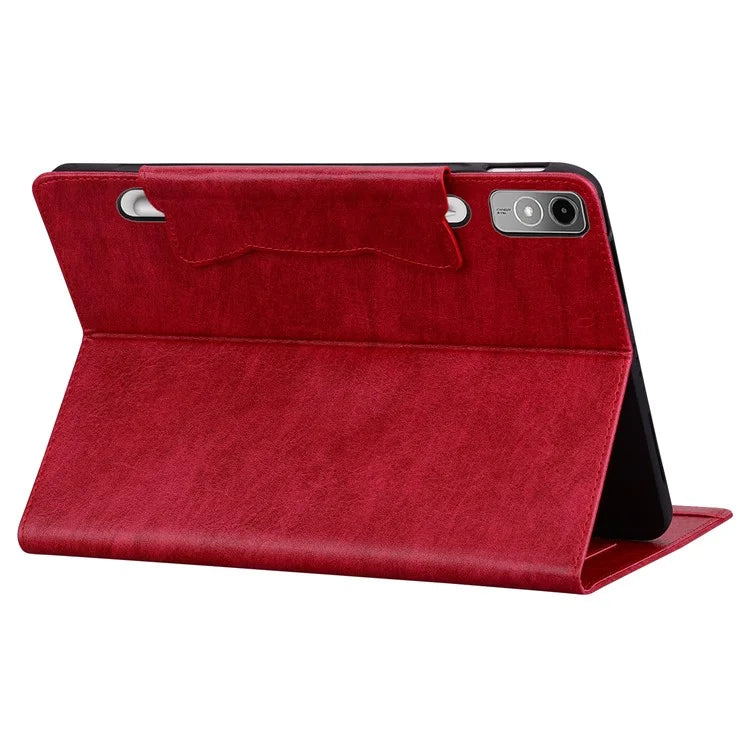 For Lenovo Tab P12 Shockproof Case Magnetic Clasp PU Leather Tablet Cover with Card Slots