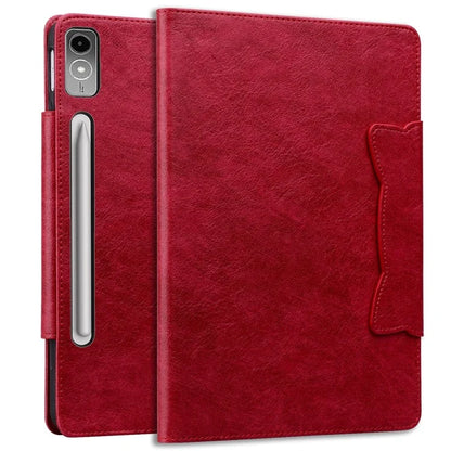 For Lenovo Tab P12 Shockproof Case Magnetic Clasp PU Leather Tablet Cover with Card Slots