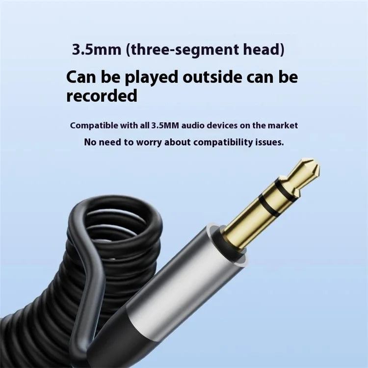 Type-C / 8-Pin Male to 3.5mm Male Spring Audio Cable Wireless Microphone Speaker Connection Cable