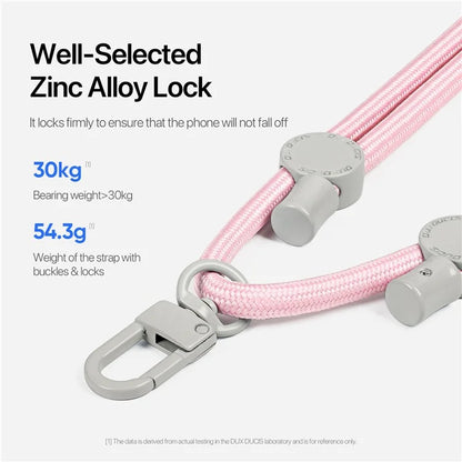 DUX DUCIS PLAZ Series 146cm Phone Lanyard Polyester Crossbody Strap Neck Rope with Tether Tab