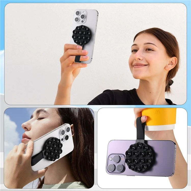 CPS07 Magnetic Suction Phone Holder Silicone Non Slip Suction Cup Phone Mount