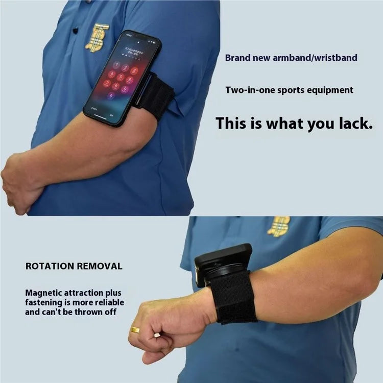 Phone Arm Strap Wrist Strap with Round Adhesive Patch, Magnetic Plus Buckle Quick Release Wrist Bracket
