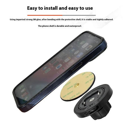 Phone Backpack Clip with Round Adhesive Patch, Magnetic Plus Buckle Quick Release Backpack Clip Phone Holder