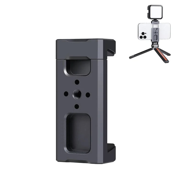 PULUZ PU3205B Cold Shoe Phone Clamp Retractable Aluminum Alloy Phone Clip