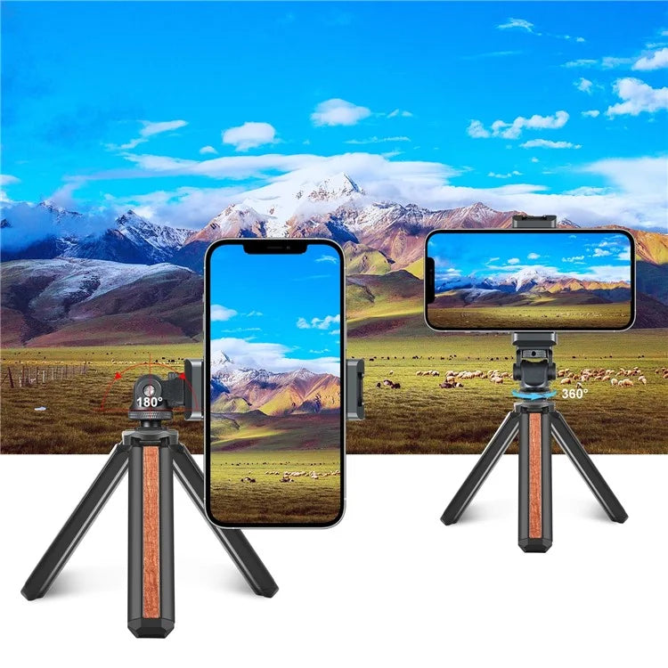 PULUZ PU3206B Gimbal Cold Shoe Phone Clamp Aluminum Alloy Retractable Phone Clip Holder