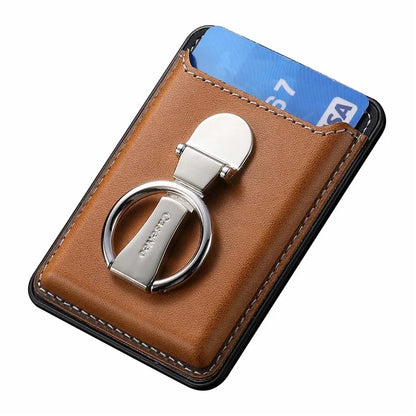 Card Holder Compatible with MagSafe PU Leather Kickstand Card Bag