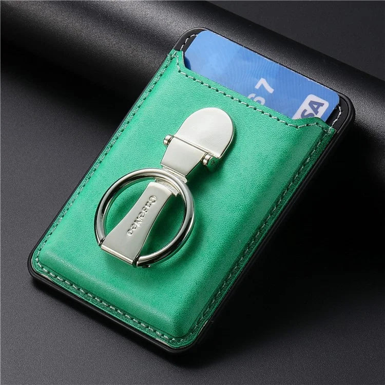 Card Holder Compatible with MagSafe PU Leather Kickstand Card Bag