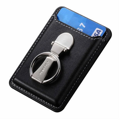 Card Holder Compatible with MagSafe PU Leather Kickstand Card Bag
