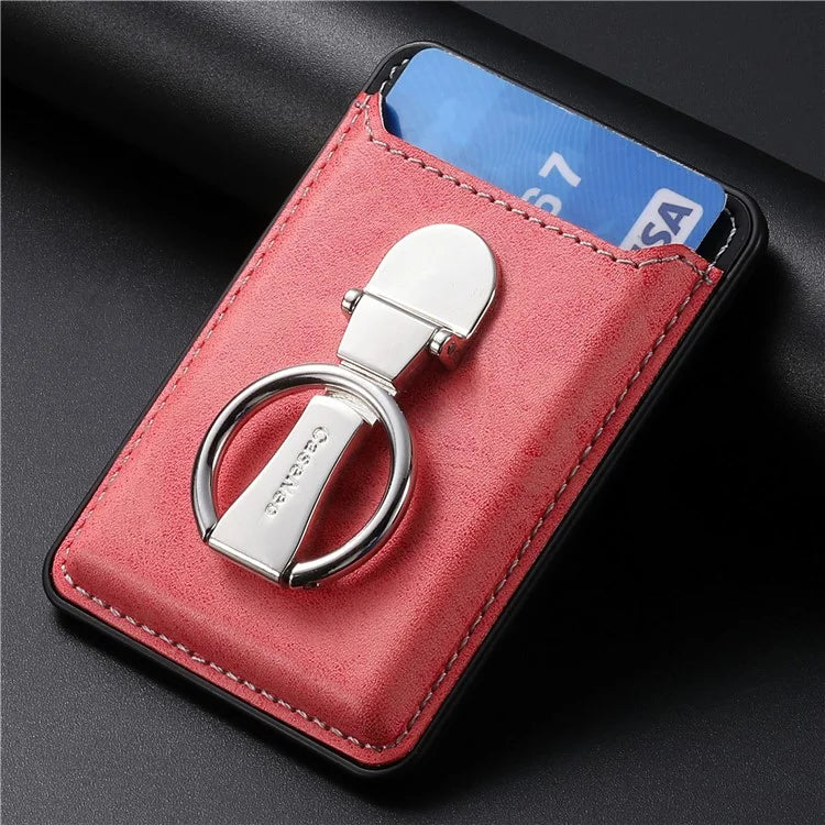 Card Holder Compatible with MagSafe PU Leather Kickstand Card Bag