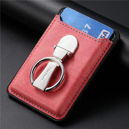 Card Holder Compatible with MagSafe PU Leather Kickstand Card Bag