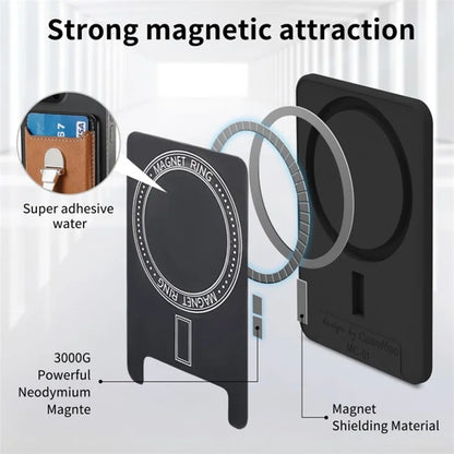 Card Holder Compatible with MagSafe PU Leather Kickstand Card Bag