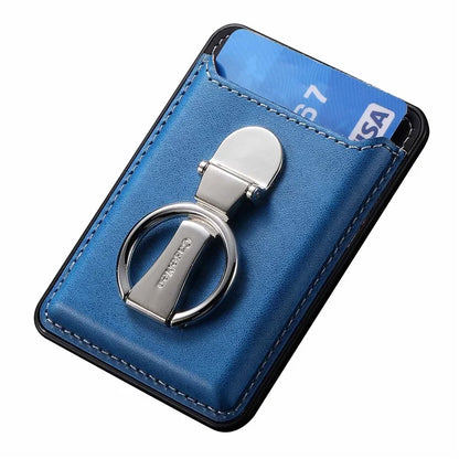 Card Holder Compatible with MagSafe PU Leather Kickstand Card Bag