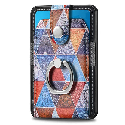 Magnetic Phone Back Card Holder Compatible with MagSafe Self-adhesive PU Leather Card Storage Pouch  /  Mandala