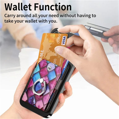 Magnetic Phone Back Card Holder Compatible with MagSafe Self-adhesive PU Leather Card Storage Pouch  /  Mandala