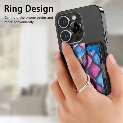 Magnetic Phone Back Card Holder Compatible with MagSafe Self-adhesive PU Leather Card Storage Pouch  /  Mandala