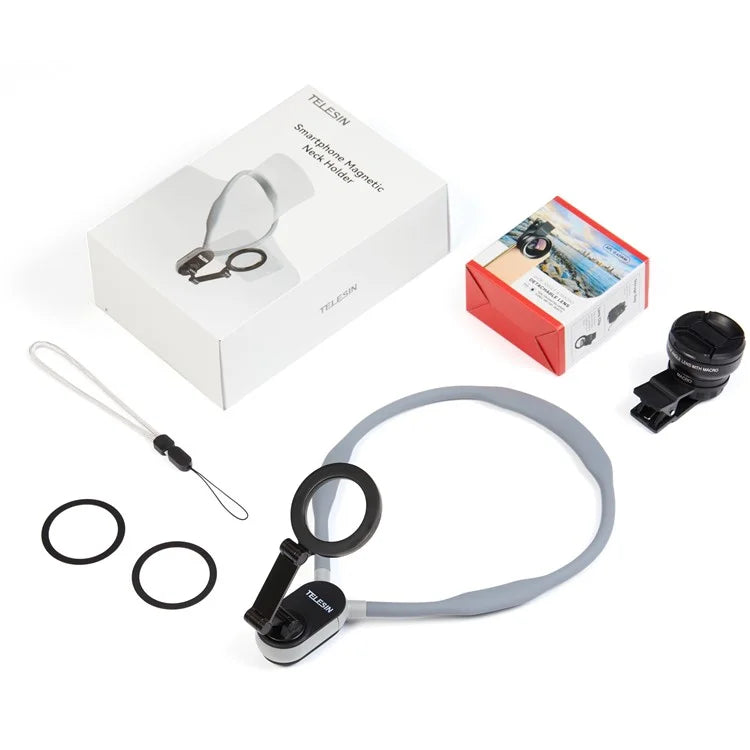 TELESIN Effortless Mobile Vlogging Set Neck Mount + APEXEL Wide Angle Lens
