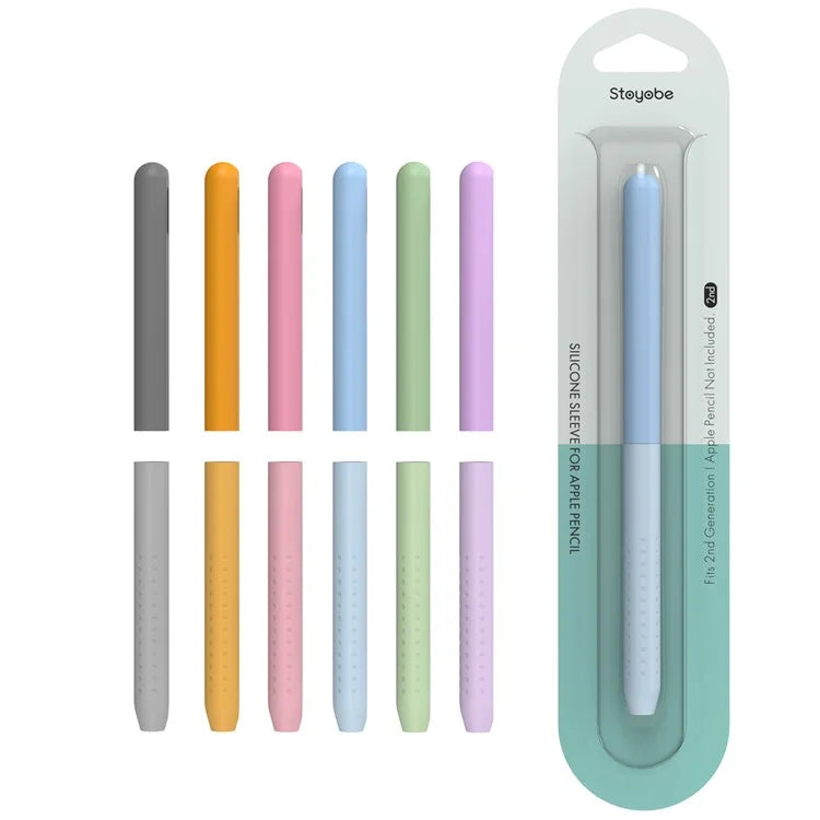 STOYOBE For Apple Pencil (2nd Generation) Silicone Sleeve Anti-Drop 2-Piece Pencil Protective Cover