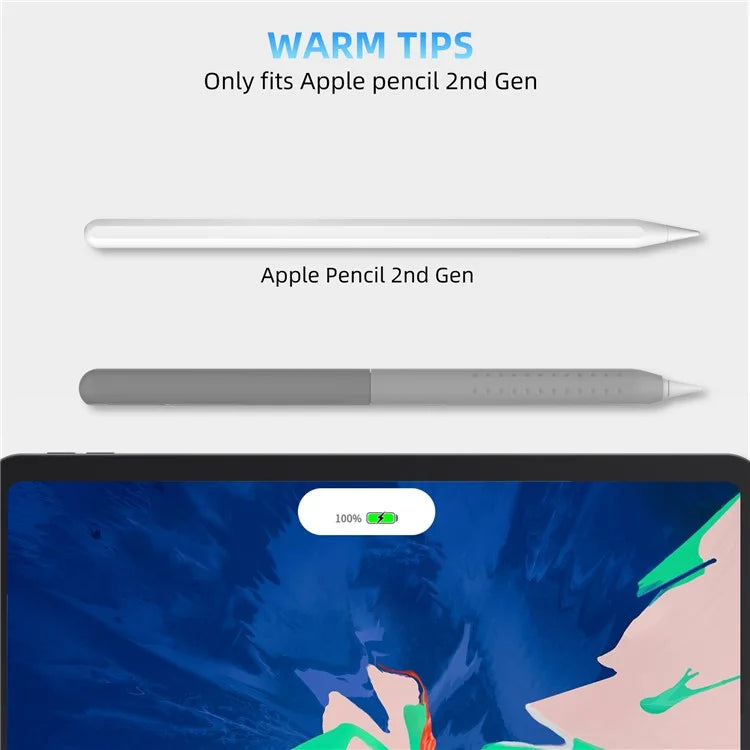 STOYOBE For Apple Pencil (2nd Generation) Silicone Sleeve Anti-Drop 2-Piece Pencil Protective Cover