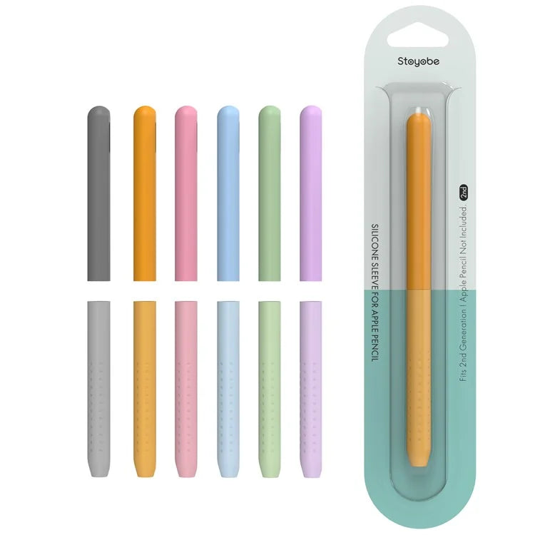STOYOBE For Apple Pencil (2nd Generation) Silicone Sleeve Anti-Drop 2-Piece Pencil Protective Cover