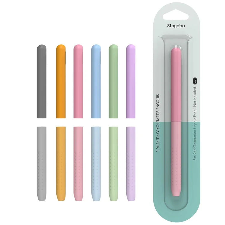 STOYOBE For Apple Pencil (2nd Generation) Silicone Sleeve Anti-Drop 2-Piece Pencil Protective Cover