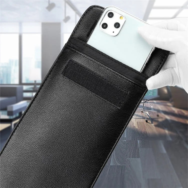DSK-07 PU RFID Signal Blocking Bag with Hook for Smartphone Radiation Protection Mobile Phone Pouch Case