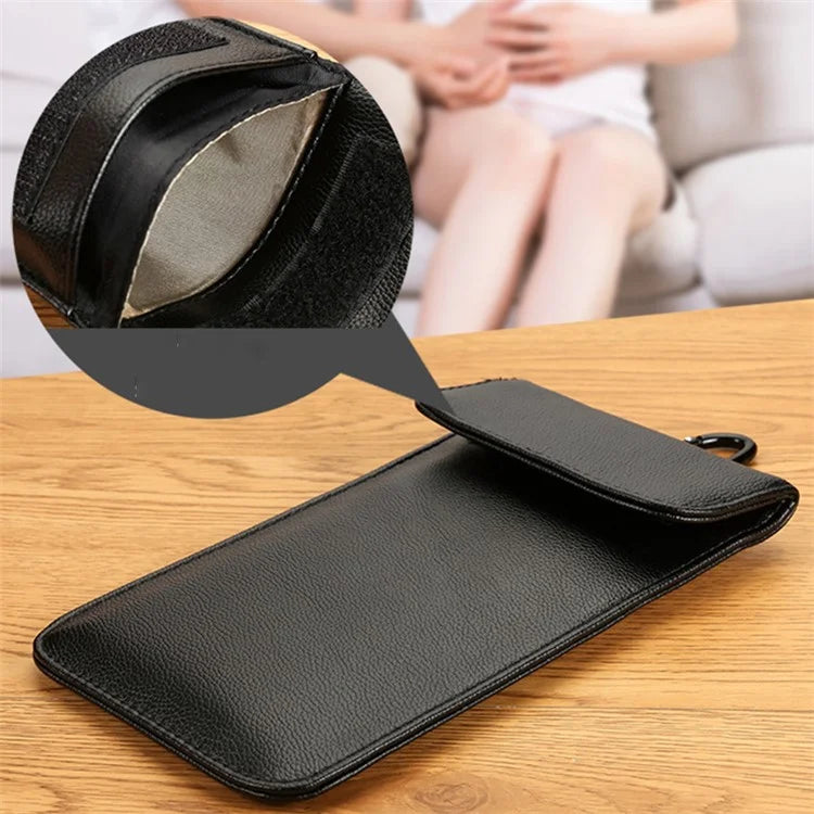 DSK-07 PU RFID Signal Blocking Bag with Hook for Smartphone Radiation Protection Mobile Phone Pouch Case